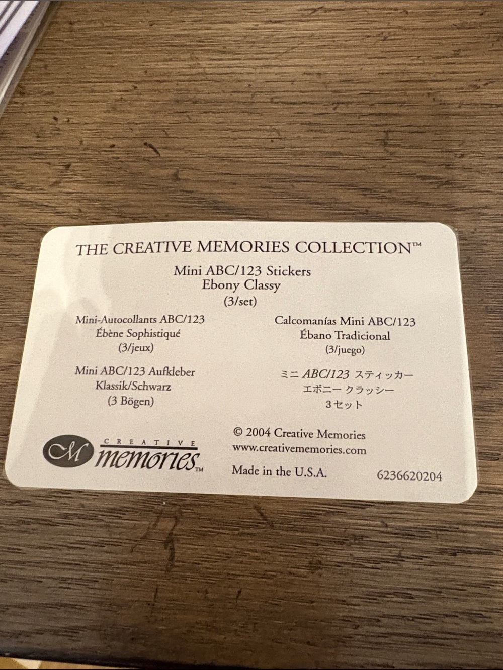 Creative Memories Ebony Classy Mini ABC/123 Stickers